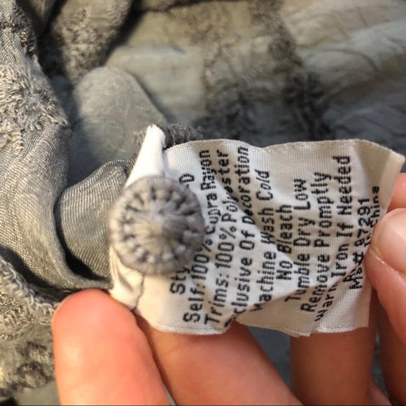 Johnny Was Embroidered floral tunic top grey XL - Picture 3 of 7